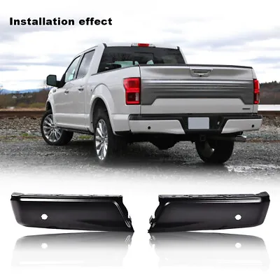Fit For 2015-2020 Ford F-150 Black Left Right Rear Bumper Ends W/ Park FO1102383 • $75.70