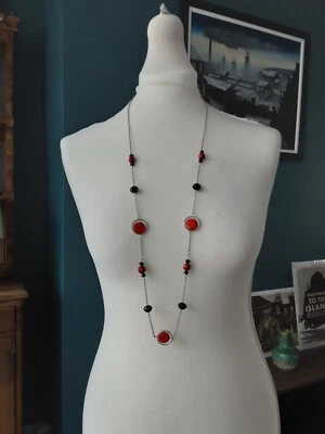 £0.99 • Buy 💕 Gorgeous Ladies Red And Black Bead Costume Jewellery Necklace  💕