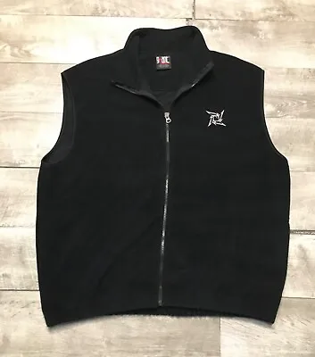 Vintage Giant Tag Metallica Metal Rock Band Black Fleece Vest Jacket Mens XL • $118.98