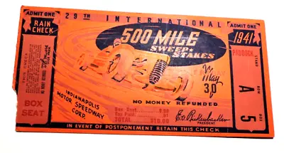 Indy 500 Ticket Stub 1941 • $69