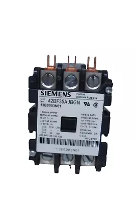 Siemens 42BF35AJ Definite Purpose Contactor 3-Pole 30A 24VAC Coil • $30