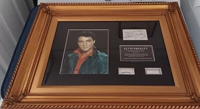 Elvis Presley Framed Photo With Lock Of Hair Snd Piece Of Towel • $1500