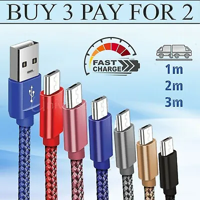 Micro USB Data Charger Cable For Samsung Galaxy LG Sony Huawei Moto Kindle • £2.75