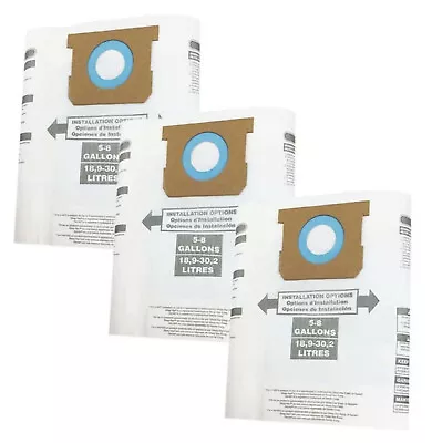For Shop-Vac 90661 Bag Type E For 5-8 Gallon Vacuum - 9066100 Bags (3 Pack) • $8.99