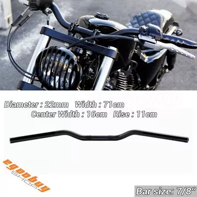 Universal 7/8  22mm Handlebar Euro Style Bar Black For Chopper Bobber Cafe Racer • $32.87