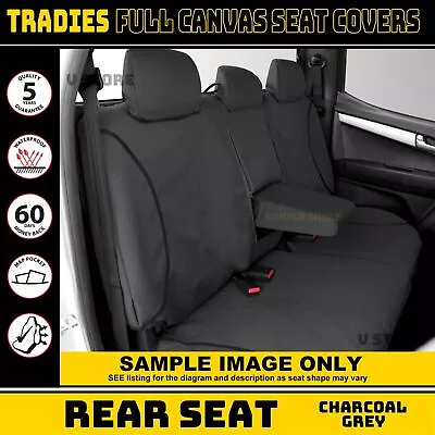 Tradies REAR Seat Covers CANVAS For Ford Ranger PX2 PX3 Dual Cab 2015-6/2022 CH • $160.55