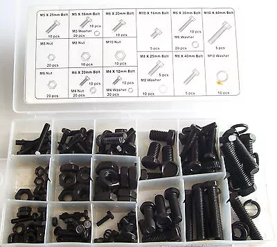 240pc METRIC NUTS BOLTS SCREWS LOCK WASHERS ASSORTMENT • $16.99