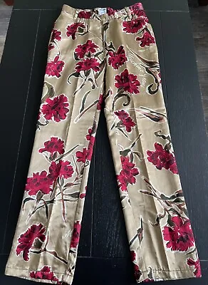 MOSCHINO JEANS Vintage 90s Women Floral Print Pants Made In Italy USA Size 14 • $120