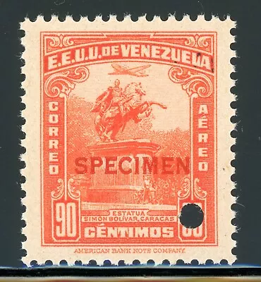 VENEZUELA ABNCo Air Post SPECIMEN: Scott #C155 90c Simon Bolivar Statue $$$ • $1