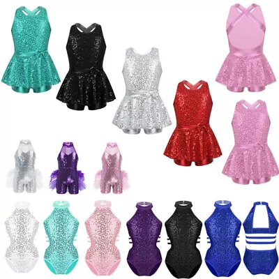 £15.99 • Buy Girls Modern Jazz Dance Tutu Dress Kids Sequin Ballet Leotard Dancewear Costumes
