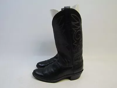 Acme Mens Size 7.5 D Black Leather Western Cowboy Boots • $102.93