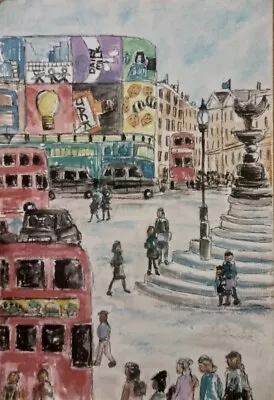 Original Watercolour Painting Of Piccadilly London Signed By Artist • £35