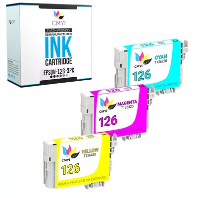 3PK Color Ink Cartridges For Epson T126 126 Fits Stylus NX330 Workforce WF-7010 • $14.29