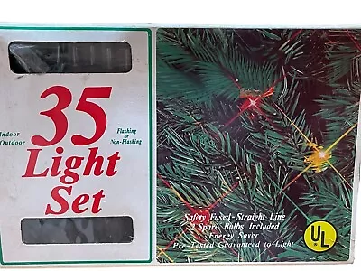 Vintage Christmas 35 Light Set Flashing Or Non-flashing Lites New 2 Spare Bulbs • $14.99