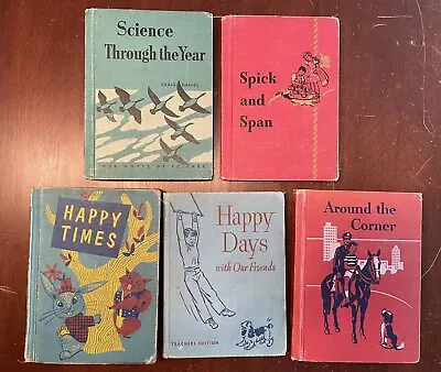 Vtg Lot Of 5 1940s/50s School Books- Readers-Teachers Ed. -Ginn/Scott Foresman • $35