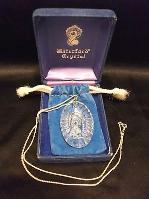 Boxed Waterford Crystal Oval Necklace Pendant Sterling Chain~ireland • $89.99