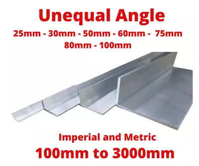 £54 • Buy ALUMINIUM UNEQUAL Extruded ANGLE Cut Special Lengths Cut To Order 3000mm