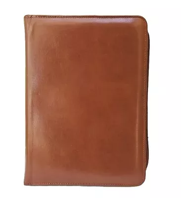 6 Ring Binder Brown Fuax Leather 7 Pockets W/Pen Loop - 1  Rings - 7  X 10  Size • $19.95