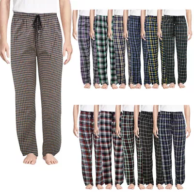 Mens Pyjama Bottoms Stripe Pant Cotton Woven Check Loungewear PJs Soft Sleepwear • £6.99