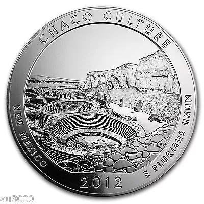 2012 CHACO CULTURE 5 Oz. SILVER ATB BULLION COIN AMERICA THE BEAUTIFUL UNTOUCHED • $315