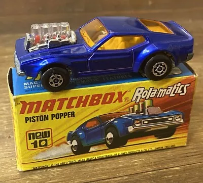 Matchbox 🏁 Rola-matics 🏁 Diecast Box #10 🚨 Piston Popper 🚨 1973 Vtg Og Box!! • $19.99