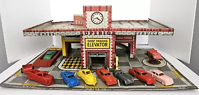 Superior Service Station Tin Litho 1949 T. Cohn Inc Vintage Toy Car Playset • $169.95