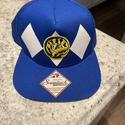 Power Rangers Hat Blue Snapback Cap Mighty Morphin NWOT White Diamond • $29.74