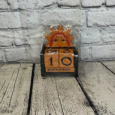 £7 • Buy 15cm Brown Sunrise Vintage Style Wooden Perpetual Eternal Calendar Blocks Day