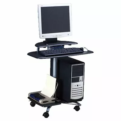 Safco Eastwinds Mobile Wood Computer Cart In Black Anthracite • $79.63