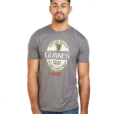 £12.99 • Buy Official Guinness Mens Label T-shirt Grey S - XXL