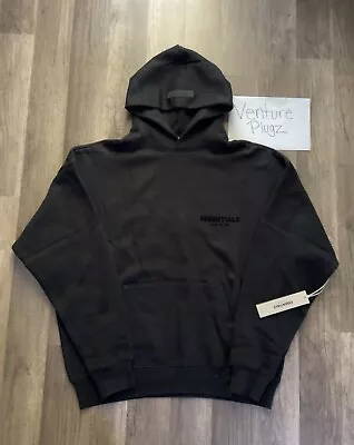 NEW Essentials Fear Of God Stretch Limo Black Hoodie Sizes XS-XL • $88.99