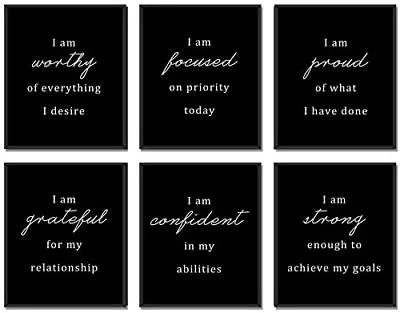 YUYMNANI Motivational Wall Art 6 Pieces Of 8x10 Inches Inspirational 03 • $19.18