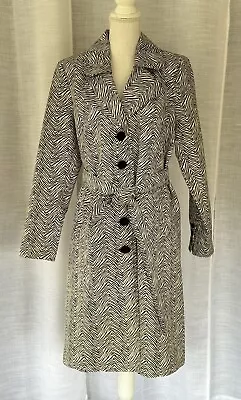 CabiTrench Coat Style 4034 Zebra Black White Was $189 Size Large NEW • $79.95