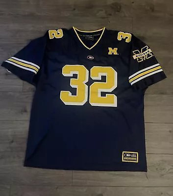 Vtg Michigan Wolverines Football Jersey Blue Stitched Vintage Colosseum Large • $40