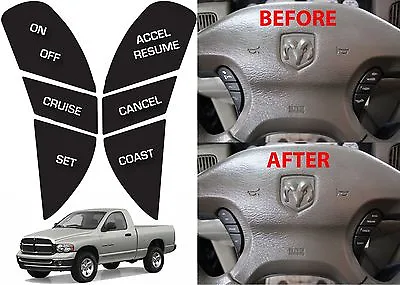 Replacement Steering Wheel Button Stickers For 2002-2005 Dodge Ram New Free Ship • $14.99