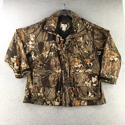 Mossy Oak Jacket Mens XL QT Parka Concealment System Break Up Camo Hunting • $59.05