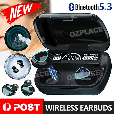 TWS Bluetooth 5.3 Wireless Earbuds Waterproof LED Display Earphones 2023 NEW AU • $11.45