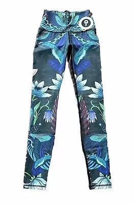 YOGA DEMOCRACY  Dragonfly Night Flight  High Rise Leggings Eco Friendly XS NWT • $40