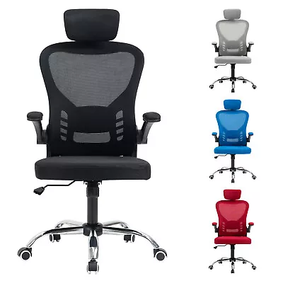 Mesh Office Chair Ergonomic 360° Swivel Lift Computer Desk Adjustable Height • £41.99