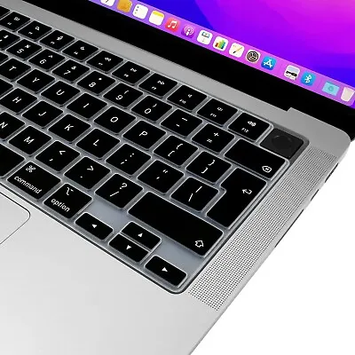 Ultra Thin Black MacBook Pro 2023 14 & 16 UK/EU Keyboard Cover Soft Black Skin • £6.99