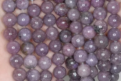 10MM Voilet Purple Lepidolite Gemstone Grd A Round 16 Inch (90188485-653) • $9.99