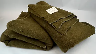 2 WWII/1942 American Woolen Co Army Issue Quartermaster US Field Wool Blankets • $119.99