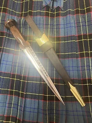 Highland Dirk Walnut Handle Brass Fittings Vintage Blade. • $325