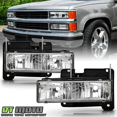 1988-1998 Chevy/GMC C10 C/K Full Size Pickup Glass Lens Headlights Headlamps Set • $84.99