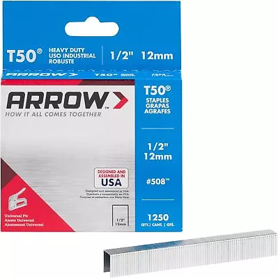 1250-Pack Of Arrow 508 Heavy Duty T50 1/2-Inch Staples • $5.95
