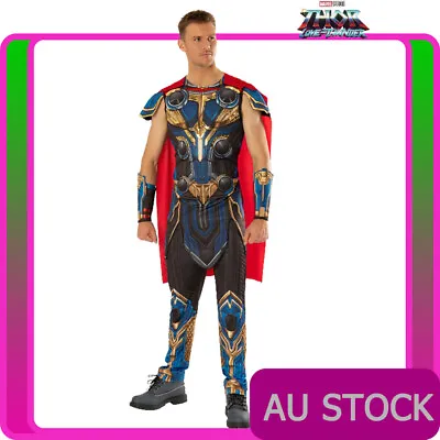 Mens Deluxe Thor Love & Thunder Costume Avengers Marvel Superhero Adult Jumpsuit • $86.99