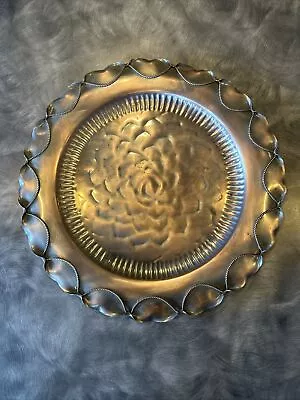 Vintage Gregorian Copper 905 Wall Plate Hanging 14  Rope Scallop Hand Hammered • $12.99