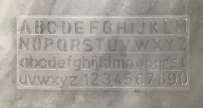 Alphabet Stencil Upper Lower Letter Number School Flexible White Plastic 15x6cm • $1