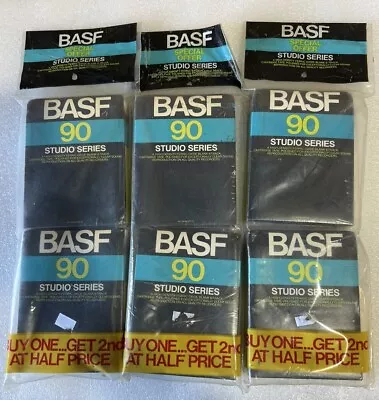 NOS (3) 2 Pack SEALED BASF Blank 8 Track Tape 90 Minutes Studio Series -Total 6 • $59