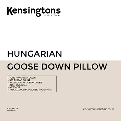 £240 • Buy NEW Luxury 100% Hungarian Goose Down Pillows Premium Hotel Quality Single Pair 